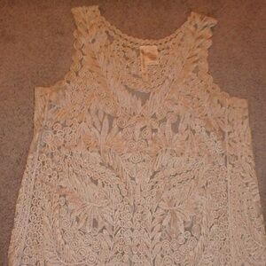 Gold and cream lace TANK TOP